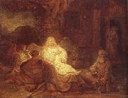 REMBRANDT Harmenszoon van Rijn Abraham Receives the Three Angels oil on canvas